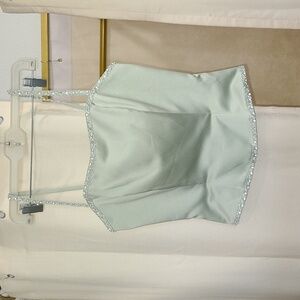 90's/ Y2K Seafoam Satin Sweetheart Bustier Top